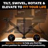 DESKELLO Elevate Pro - Heavy-Duty Standing Laptop Mount for Desk (11"-17.3" - max. 26lbs) Fully Adjustable Gas Spring Arm Stand - Clamp & Grommet Base - Steel Plates for Desk Protection & Stability view 4