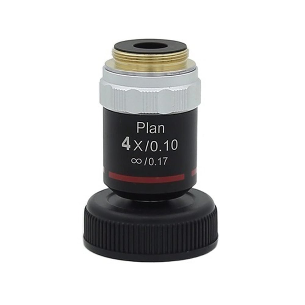 JOEBO Microscope Kit 4X 10X 20X 40X 100X Achromatic Infinity Objective Lens with RMS Mounting Microscope Lens Adapters(4X)