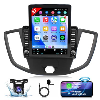 9.7 inch Car Stereo Radio for Ford Transit 2013 2014 2015 2016 2017 2018 2019, Android 14 Touchscreen Car Radio Stereo with CarPlay Android Auto GPS Navi Bluetooth WiFi SWC FM DSP Backup Camera Mic