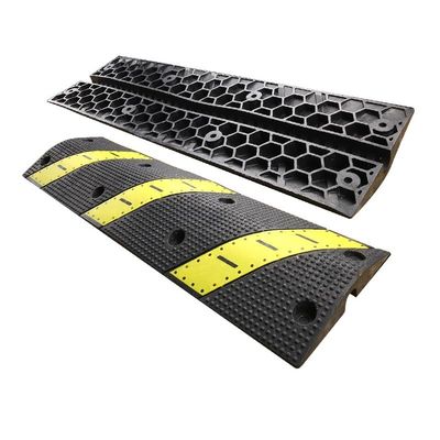 XLTFUC Rubber Speed Bump, Heavy Duty Channel Cable Protector Speed Ramp for Garage Gravel Driveways, Asphalt Concrete with Cable Channel Bolt Spike Anchors(1 Channel)