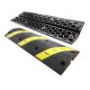 XLTFUC Rubber Speed Bump, Heavy Duty Channel Cable Protector Speed Ramp for Garage Gravel Driveways, Asphalt Concrete with Cable Channel Bolt Spike Anchors(1 Channel) view 1