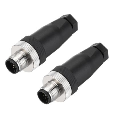MECCANIXITY 2Pcs 8 Pin M12 Male Aviation Connector Wire Plug A Coding 12mm Circular Sensor Connector Waterproof IP67 for Cable