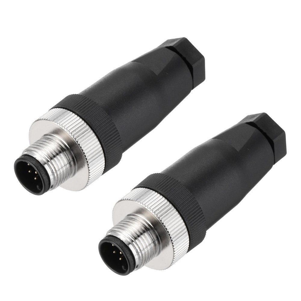 MECCANIXITY 2Pcs 8 Pin M12 Male Aviation Connector Wire Plug A Coding 12mm Circular Sensor Connector Waterproof IP67 for Cable