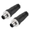 MECCANIXITY 2Pcs 8 Pin M12 Male Aviation Connector Wire Plug A Coding 12mm Circular Sensor Connector Waterproof IP67 for Cable view 1