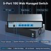 SODOLA 5 Port 10G Easy Web Managed Switch,5X 10GBase-T Ports- Link Aggregation, QoS,VLAN,IGMP, 10Gb Switch for Network Management view 2