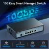 SODOLA 5 Port 10G Easy Web Managed Switch,5X 10GBase-T Ports- Link Aggregation, QoS,VLAN,IGMP, 10Gb Switch for Network Management view 3