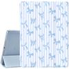 JOYLAND Blue Pad Case for iPad mini 7 (A17 Pro) 2024/Mini 6 2021-8.3 Inch,with Pencil Holder-Auto Wake/Sleep,Stripes&Blue Bow Pattern Anti-Scratch Shockproof Premium Folio Stand Case view 1
