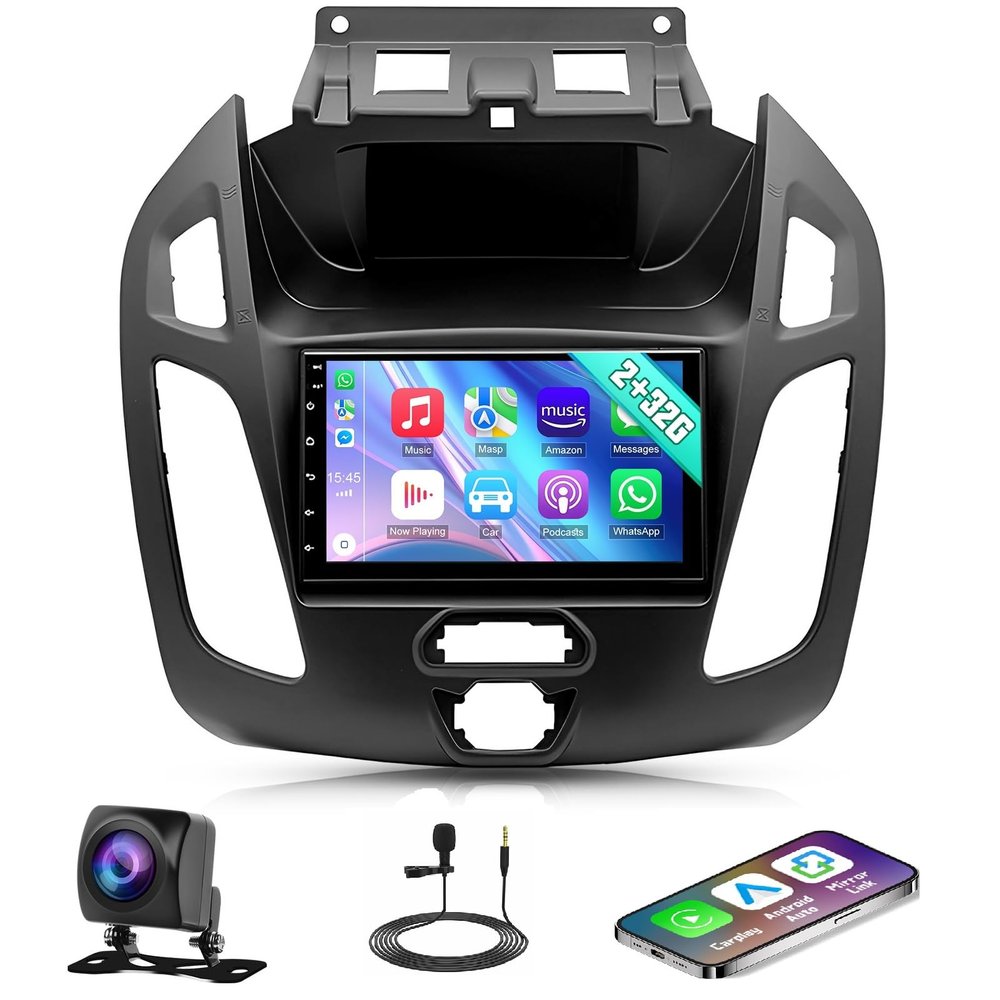 Car Stereo Radio for Ford Transit Connect 2014 2015 2016 2017 2018, 7" Android 13 Car Radio Stereo Head Unit with CarPlay Android Auto, Support GPS Navi Bluetooth WiFi Backup Camera Mic SWC FM DSP