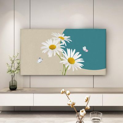 TV Covers 32-85 Inches Tv Screen Cover Universal All-inclusive Elastic LCD LED TV Dustproof Sun Protection Modern Simple Hanging TV Display Protectors Home Art Decoration Cover-Green-2||69-75 inch