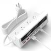10-in-1 USB Charging Station, 4 Outlets Power Strip with 6 USB, 5 FT Long Extension Cord, 45 Flat Plug, 20W Fast Mulit Charging Station for Home Office Travel Plug Extension Outlet (White) view 1