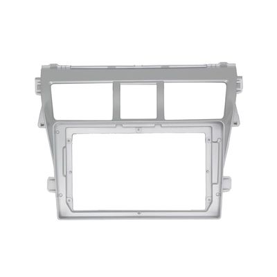Car Front Side Air Outlet Vent Frame Trim Compatib 9 Inch Car Fascia/Fit for Toyota Vios Yaris Belta 2006 2007 2008 Video Panel Player Audio Dash 2 Din Frame Dashboard Mount Kit ABS Silver Car Stereo