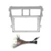 Car Front Side Air Outlet Vent Frame Trim Compatib 9 Inch Car Fascia/Fit for Toyota Vios Yaris Belta 2006 2007 2008 Video Panel Player Audio Dash 2 Din Frame Dashboard Mount Kit ABS Silver Car Stereo view 2