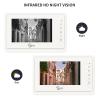 Wired Video Apartment Intercom System,6 Units 7 inch Monitor Video Door Phone Kit,Indoor Outdoor Video Doorbell, ID Card Unlock, 2 Way Audio, 6-Screen for Home Apartment (1 Doorbell+8 Monitor) view 3