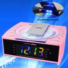 HANNLOMAX HX-336CD CD Player with Alarm Clock Radio, 1.2" RGB LED Display, Bluetooth, Digital Clock with Dual Alarm, Aux-in, AC Operation only. (Pink) view 2