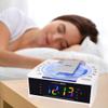 HANNLOMAX HX-336CD CD Player with Alarm Clock Radio, 1.2" RGB LED Display, Bluetooth, Digital Clock with Dual Alarm, Aux-in, AC Operation only. (White) view 4