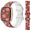 Christmas Sport Band Compatible with Fitbit Versa 4 Bands/Versa 3 Bands & Sense 2/Sense Bands for Women Men, Soft Strap Accessories for Fitbit Sense/Sense 2/Versa 4/Versa 3 Watch,Plaid Snowflakes view 1