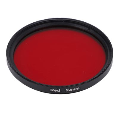 QANYEGN Threaded Camera Lens Filter, Full Red Color Optical Glass Red Filter, Photo Red Filters for Camera Camcorder Lens (52mm)