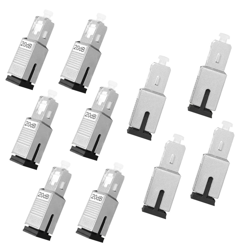 10Pcs 20dB SC-UPC Fiber Optical Attenuator Single Mode Connector Adapter
