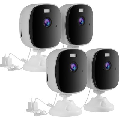 RICHCHO 4PC 2K WiFi Security Camera Indoor, Window, AI Motion Detection, Color Night Vision, 2-Way Audio, Cloud+SD,