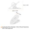 HARFINGTON 5pcs Headphone Wire Clips 0.94" Length Small Headset Cable Clamp 360 Degree Rotate Earphone Cable Clothing Clip Earpiece Clamp Microphone Cord Hooks for Round and Flat Wire, White view 2