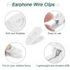 HARFINGTON 5pcs Headphone Wire Clips 0.94" Length Small Headset Cable Clamp 360 Degree Rotate Earphone Cable Clothing Clip Earpiece Clamp Microphone Cord Hooks for Round and Flat Wire, White view 4