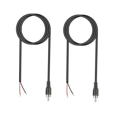 2PCS Universal RCA Male Plug Jack Repair Wire Cable RCA to Bare Cable Cord