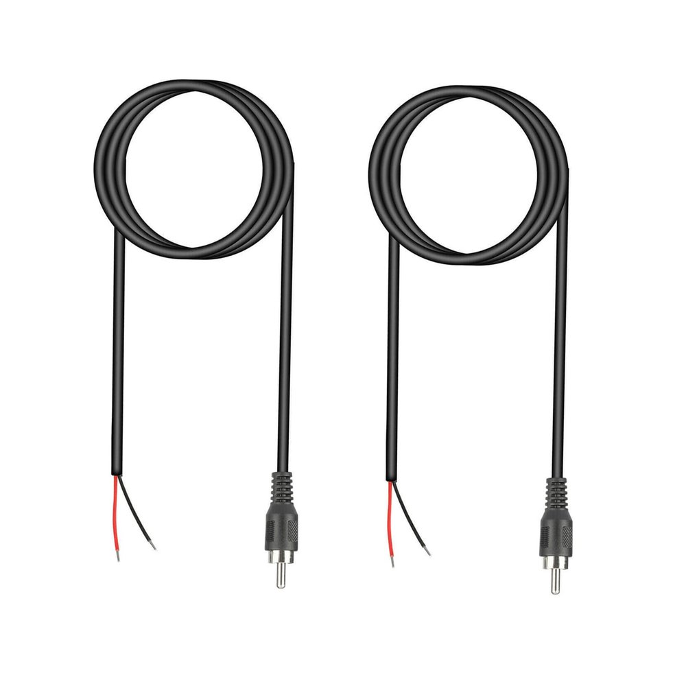 2PCS Universal RCA Male Plug Jack Repair Wire Cable RCA to Bare Cable Cord