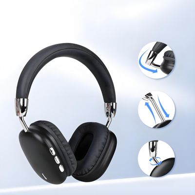 BEVCEFCC Over Ear Bluetooth Headphones, Foldable Headphones Wireless, Comfortable Fit, Foldable Lightweight Headset, Bluetooth Headphones with Microphone for Phone PC Travel (Black)