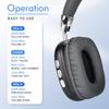 BEVCEFCC Over Ear Bluetooth Headphones, Foldable Headphones Wireless, Comfortable Fit, Foldable Lightweight Headset, Bluetooth Headphones with Microphone for Phone PC Travel (Black) view 4