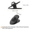 HARFINGTON 5pcs Headphone Wire Clips 0.94" Length Small Headset Cable Clamp 360 Degree Rotate Earphone Cable Clothing Clip Earpiece Clamp Microphone Cord Hooks for Round and Flat Wire, Black view 2