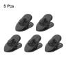 HARFINGTON 5pcs Headphone Wire Clips 0.94" Length Small Headset Cable Clamp 360 Degree Rotate Earphone Cable Clothing Clip Earpiece Clamp Microphone Cord Hooks for Round and Flat Wire, Black view 3