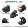 HARFINGTON 5pcs Headphone Wire Clips 0.94" Length Small Headset Cable Clamp 360 Degree Rotate Earphone Cable Clothing Clip Earpiece Clamp Microphone Cord Hooks for Round and Flat Wire, Black view 4