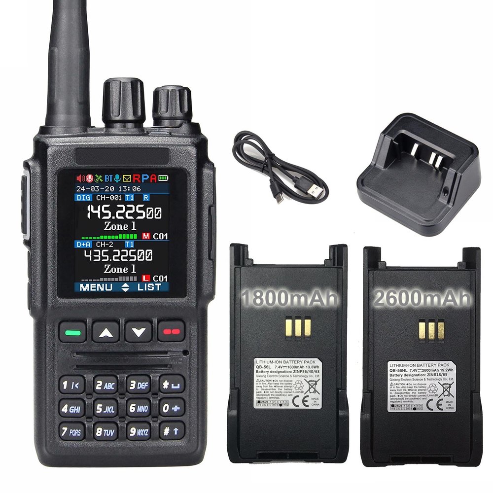 Dual Band DMR Handheld Mobile Two-Way Radio AT-D168UV, VHF/UHF Digital/Analog TRANSCEIVER, APRS-10K Talk Groups and 500K Digital Contacts 2 Batteries for Team Work