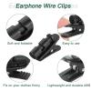 HARFINGTON 4pcs Headphone Wire Clips 1.42" Length Small Headset Cable Clamp Earphone Earplugs Cable Clothing Clip Earpiece Clamp Microphone Cord Hooks for 2-4mm Dia Round Wire, Black view 4