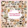 100 Pcs Funny Meme Stickers, Holographic Sparkly Cute Cat Stickers for Water Bottles, Laptops, Skateboards, Vinyl Waterproof, Cool Pet Sticker, Cat Birthday Party Supplies view 1
