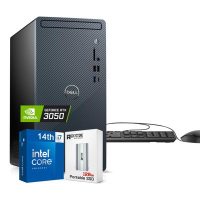 Dell Inspiron 3030 Desktop Tower, 14th Gen Intel Core i7-14700F(>i9-12900F, 5.40 GHz), GeForce RTX 3050, Prebuilt PC, WiFi 6, Bluetooth, Keybaord, Mouse, Windows 11 Home, Blue(16GB DDR5 RAM | 1TB SSD)