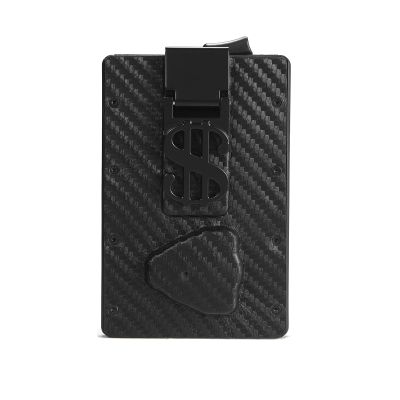 Bluetooth Anti-Lost with Wallet Tracker Works for Find My(iOS)- Anti-Lost [Left Behind Reminder ] Slim Pop Up Card Case in Leather Money Clip (Carbon Fiber Black)