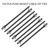 HARFINGTON 100pcs Push Mount Cable Zip Tie 4.7" x 0.19" Nylon Self Locking Cable Strap Arrow Style Heavy Duty Snap in Cable Zip Ties for Household Electronic Auto Industry view 3