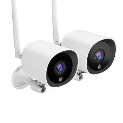 2-Pack 2K Wireless Outdoor Security Camera  3MP IP66 Waterproof Camera with Night Vision, Motion Detection, Cloud Storage, Alexa & Google Assistant Compatible