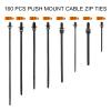 HARFINGTON 160Pcs Push Mount Cable Zip Tie 8 Size Nylon Self Locking Cable Strap Thread Style 0.22" Heavy Duct Snap in Cable Zip Ties for Household Electronic Auto Industry view 3