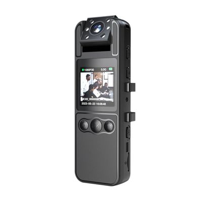 Camnoon 1080P Body Camera with Audio and Video Recording Wearable Body Cam Mini Webcam 180 Rotatable Lens IR Night Vision One-Key Alarm for Law Enforcement Delivery Personal Traveling
