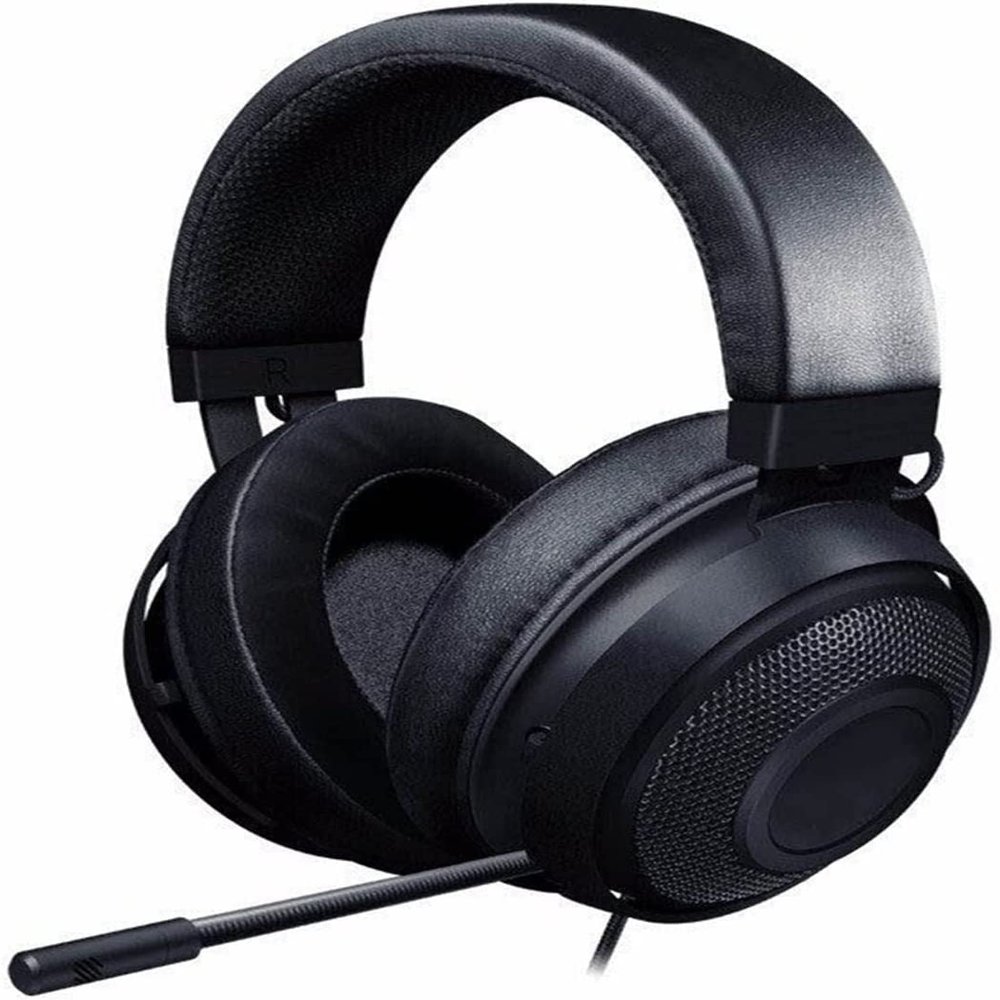 HOUDISAM On-Ear Headphones with Microphone, Lightweight Folding Stereo Bass Headphones with No-Tangle Cord(Black)