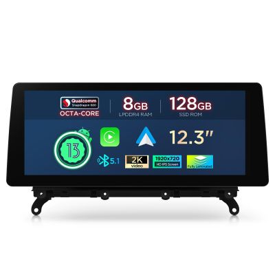 XTRONS 12.3 Inch Android 14 Qualcomm Snapdragon 680 Car Stereo for BMW X3 F25 / X4 F26 (2014-2016) NBT System, IPS Touch Screen 8+128GB Car Radio GPS Navigation Support Wireless CarPlay Android Auto