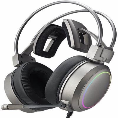 HOUDISAM Over-Ear Headphones with Microphone, Lightweight Foldable & Portable Stereo Bass Headphones(Gray)