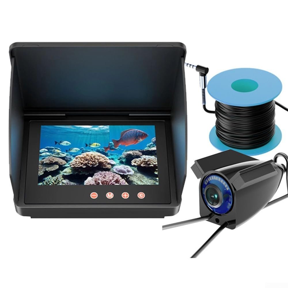 FACULX Portable Underwater Fishing Camera Pixels High-Definition 4.3-inch IPS Screen Display Fish Finder with 5000mAH Rechargeable Battery for Ice Lake Sea Boat for Kayak Fishing(4.3IPS+camera30m)