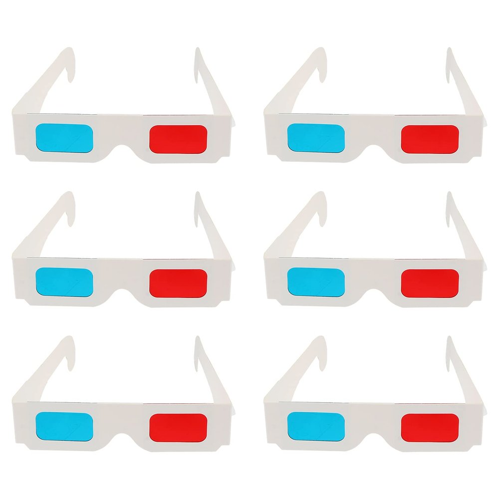 Uonlytech 100pcs Cardboard Glasses for Movies and Games Anaglyph Eyewear for for Birthdays and Festivals Enjoy Spectacular Visual