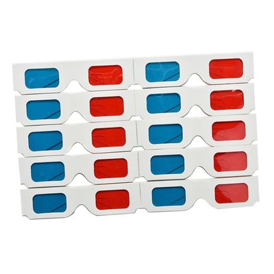 Yardenfun 50pcs Glasses for Movies Lightweight Paper-Framed Eyewear for Home and Cinema for Videos and Games Comfortable and Portable Design