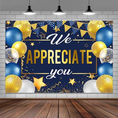 20X10ft Thank You Banner Photo Backdrop We Appreciate You Photography Background, Medical Assistant Decorations Employee Backdrops Photo Booth Prop Wall Decor Tablecloth