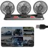 Car Fan 360 Degree Adjustable 3 Head Air Fan Automotive Electric Fan USB 5V/12V/24V Fan 2 Speeds Car Fan for Car view 2