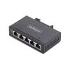 StarTech.com 5-Port Unmanaged Industrial Network Switch, 100/1000 Ethernet, DIN Rail/Wall-Mount, IP30, -40-167F, 9~60VDC, TAA view 1
